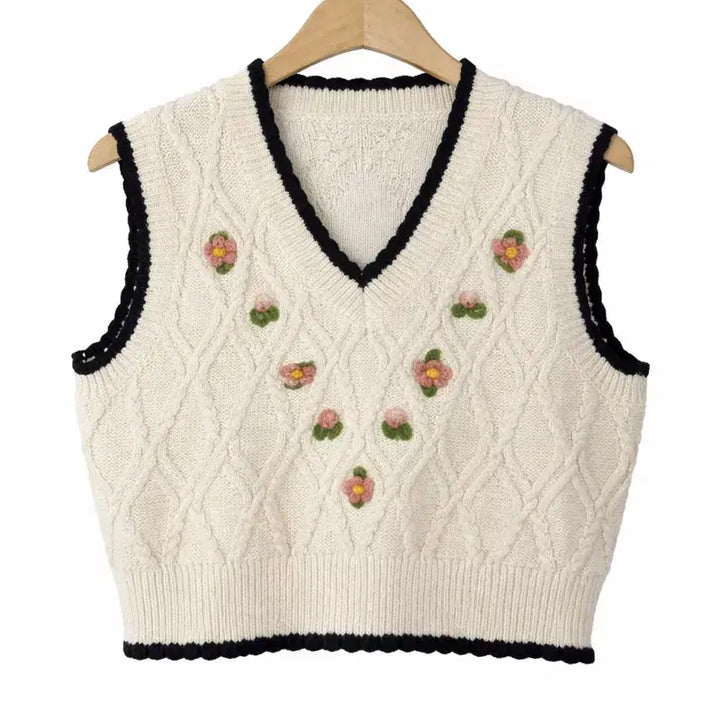 [BUNJANG] Nizi Morigirl Style Knit Vest / 니지 엑시즈팜깔 모리걸st 니트 베스트