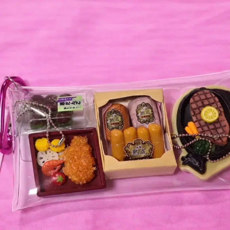 [BUNJANG] Food Gacha Bundle Set Keyring / 음식가챠  키링 햄 소시지 가챠 고기 가챠 가챠 파우치    일괄