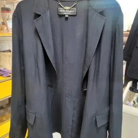 [BUNJANG] Salvatore Ferragamo Navy 100% Silk Blazer 44-66 / (정품)살바토레 페라가모 네이비 실크100블레이저 44-통통66