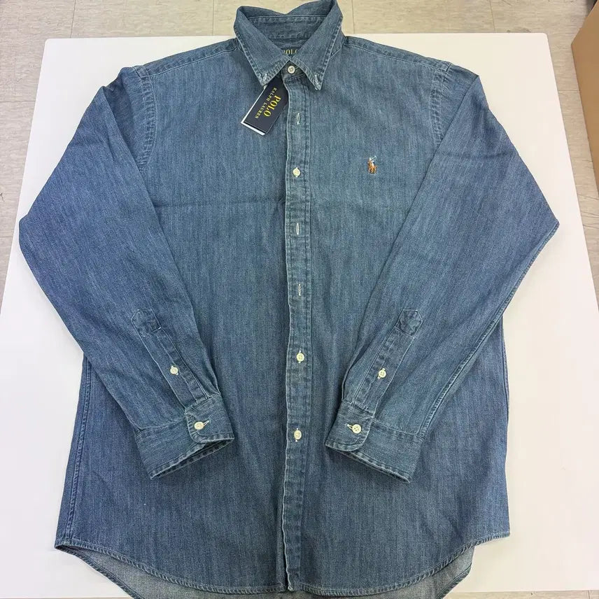 [BUNJANG] Polo Ralph Lauren Custom Fit Denim Shirt / [L] 폴로 랄프로렌 커스텀핏 데님 셔츠 블루