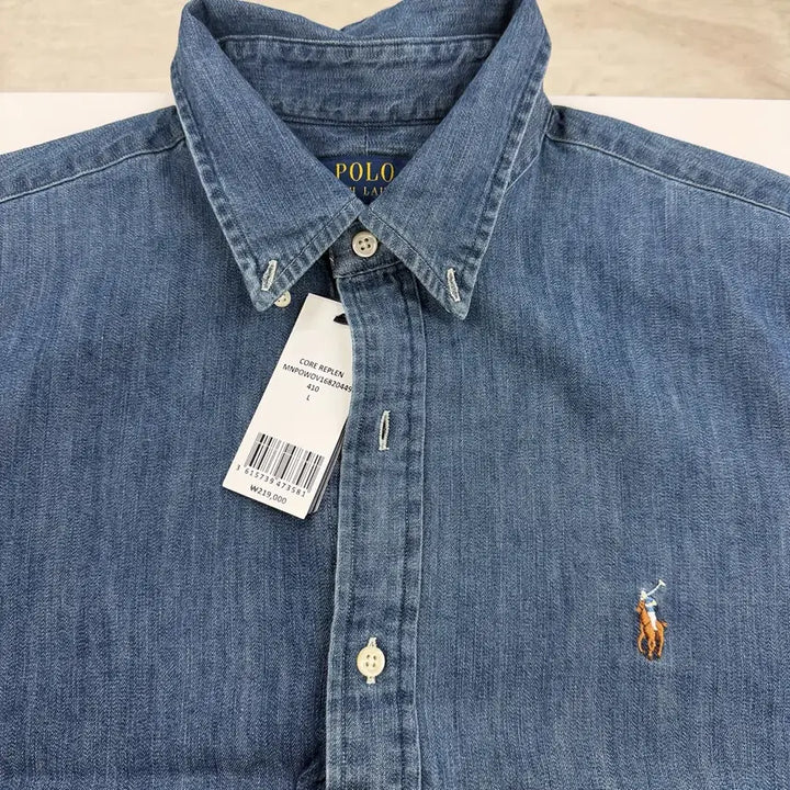 [BUNJANG] Polo Ralph Lauren Custom Fit Denim Shirt / [L] 폴로 랄프로렌 커스텀핏 데님 셔츠 블루