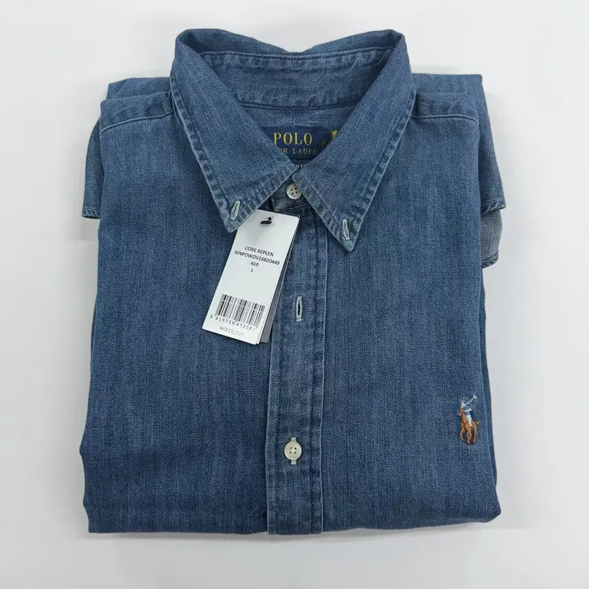 [BUNJANG] Polo Ralph Lauren Custom Fit Denim Shirt / [L] 폴로 랄프로렌 커스텀핏 데님 셔츠 블루