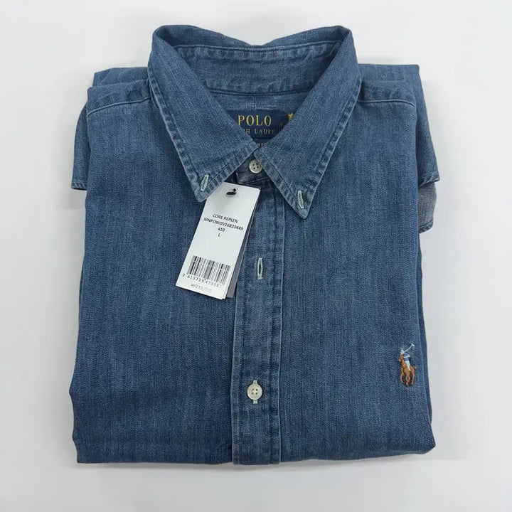 [BUNJANG] Polo Ralph Lauren Custom Fit Denim Shirt / [L] 폴로 랄프로렌 커스텀핏 데님 셔츠 블루