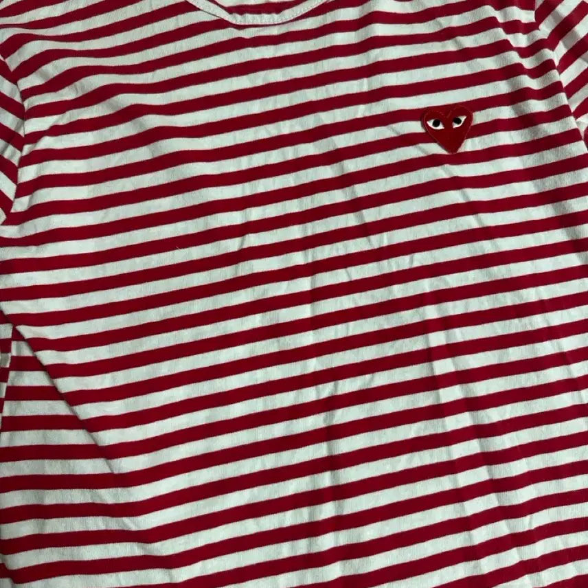 [BUNJANG] Comme des Garçons Striped Long Sleeve T-Shirt Red S / 꼼데 단가라 빨간색 슬리브