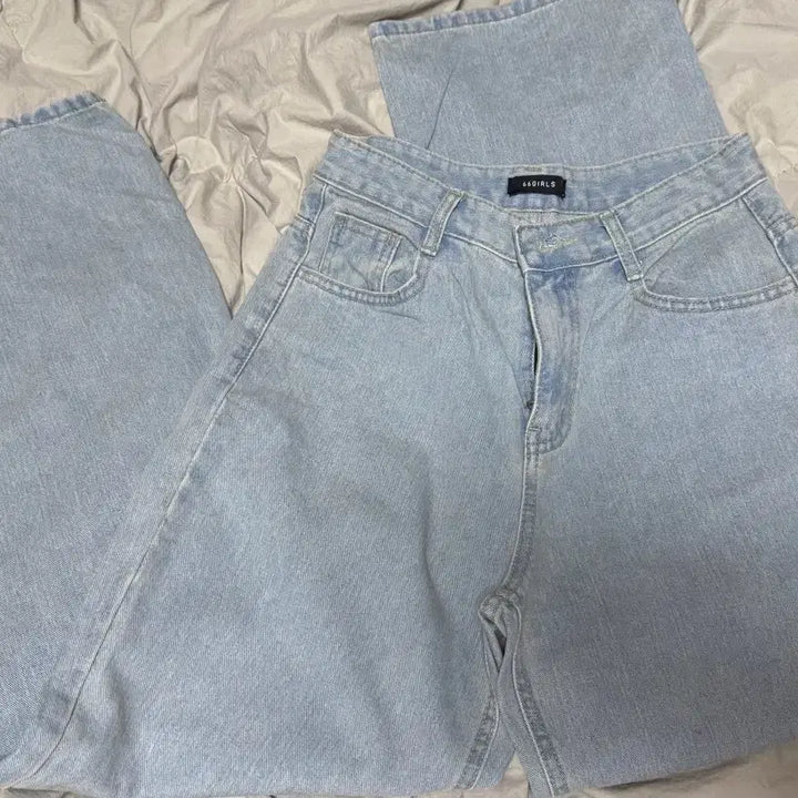 [BUNJANG] 66girls Night Semi Wide Denim Pants - Washed Blue, Size M / 육육걸즈 나잇 세미와이드데님 P 워싱청 M사이즈