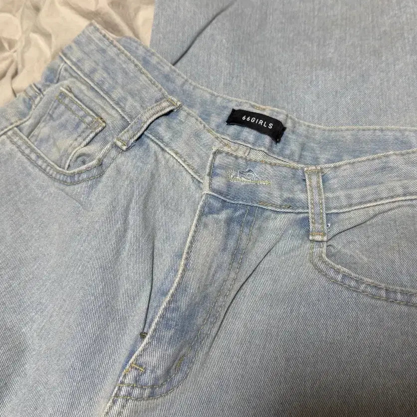 [BUNJANG] 66girls Night Semi Wide Denim Pants - Washed Blue, Size M / 육육걸즈 나잇 세미와이드데님 P 워싱청 M사이즈