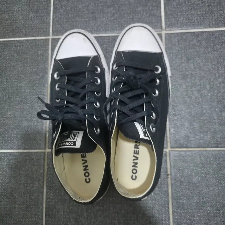 [BUNJANG] Converse Chuck Taylor All Star Lift Low Black Platform Sneakers US 6.5 (235) / 컨버스 척테일러 올스타 리프트 로우 블랙 플랫폼 키높이 운동화 235