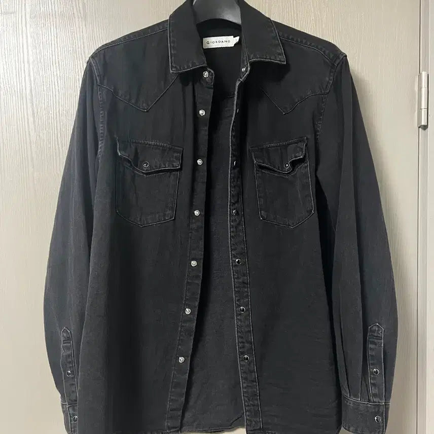[BUNJANG] Giordano Black Western Denim Shirt L / 지오다노 블랙 웨스턴 데님 셔츠 L