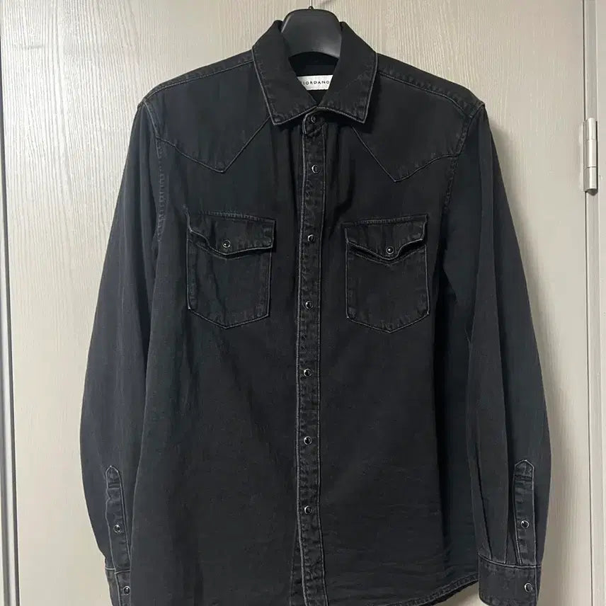 [BUNJANG] Giordano Black Western Denim Shirt L / 지오다노 블랙 웨스턴 데님 셔츠 L