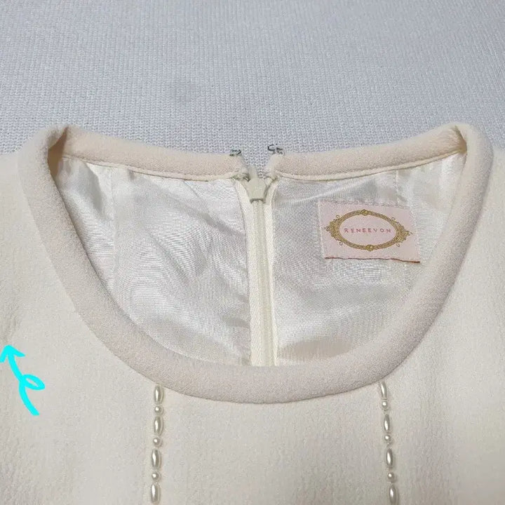 [BUNJANG] Lenibon Ivory Pearl Detail Dress / 레니본 아이보리 진주 포인트 원피스 마른55 여성85
