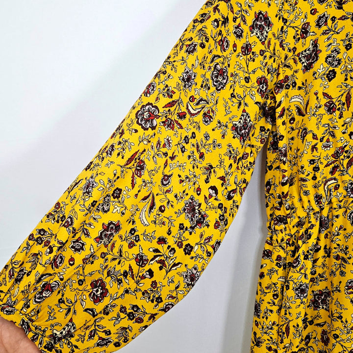 [BUNJANG] Here Dingdong Yellow Flower Waist Ribbon Dress / 딩동 :) 옐로우 플라워 허리리본 원피스
