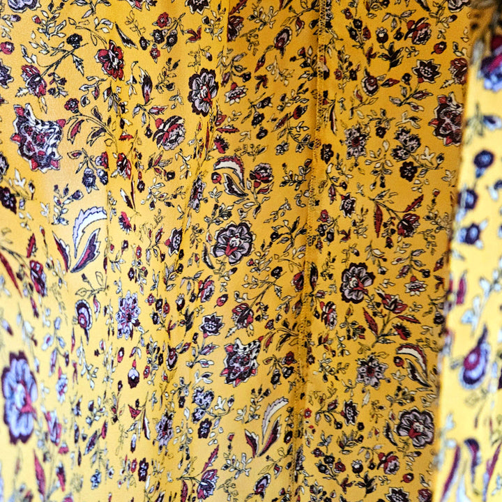 [BUNJANG] Here Dingdong Yellow Flower Waist Ribbon Dress / 딩동 :) 옐로우 플라워 허리리본 원피스