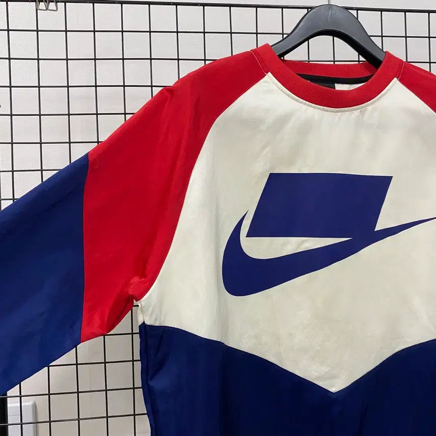 [BUNJANG] Nike NSW Woven Crew Top Warm-up Sweatshirt / <L> 나이키 NSW 우븐 크루 탑 웜업 맨투맨