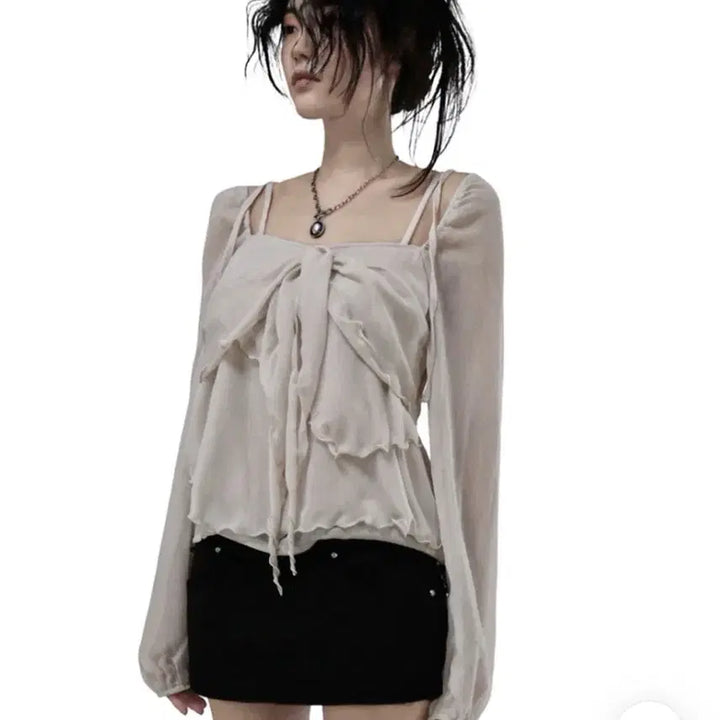 [BUNJANG] Chicwin Frey Chiffon Blouse / 시크윈 프레이 쉬폰 블라우스
