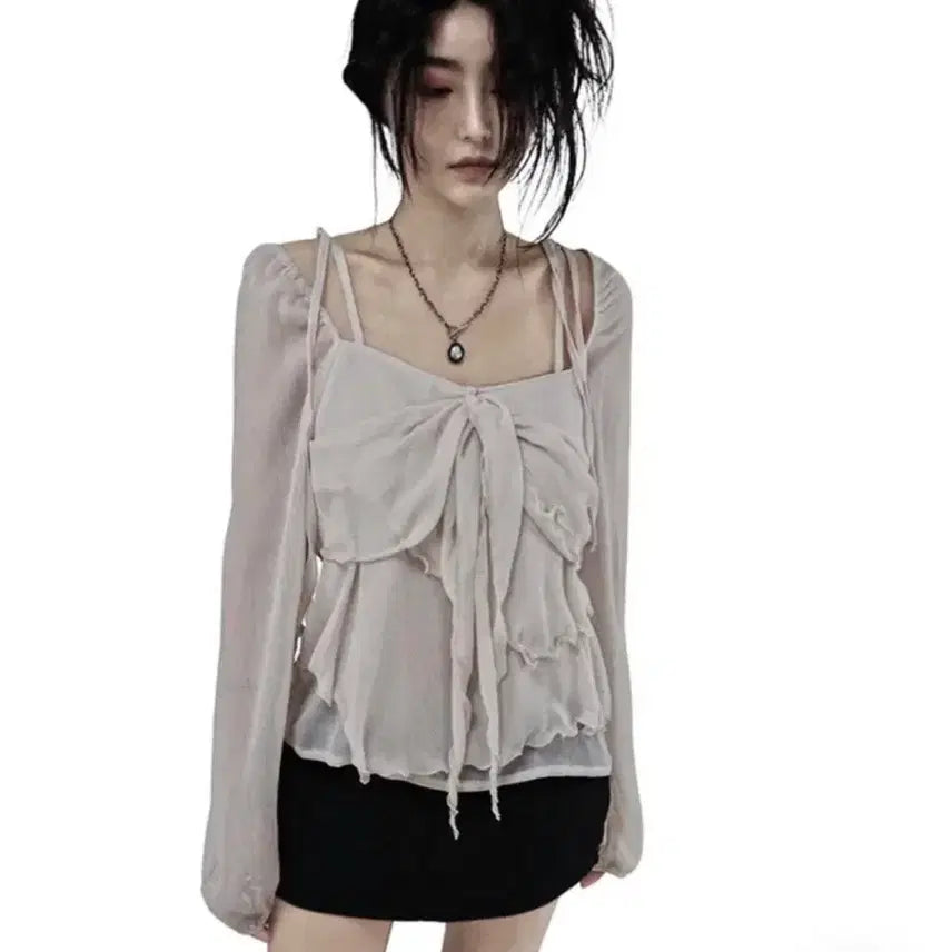 [BUNJANG] Chicwin Frey Chiffon Blouse / 시크윈 프레이 쉬폰 블라우스