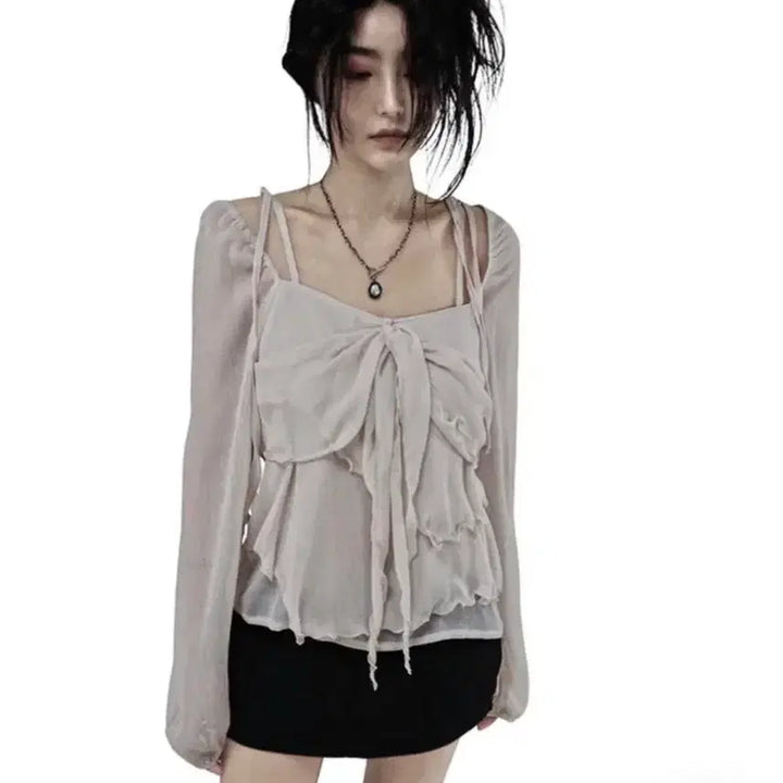 [BUNJANG] Chicwin Frey Chiffon Blouse / 시크윈 프레이 쉬폰 블라우스