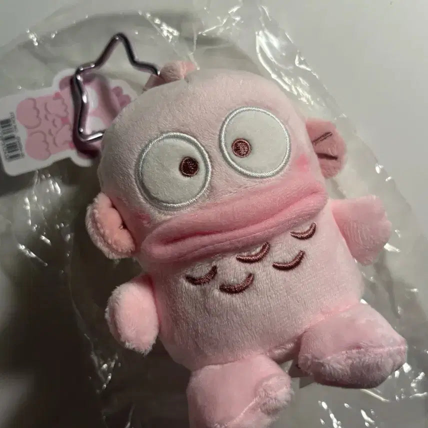 [BUNJANG] Sanrio Hangyodon Pink Star Carabiner Doll Keychain / 산리오 한교동 홍콩한정 핑크 별카라비너 인형키링
