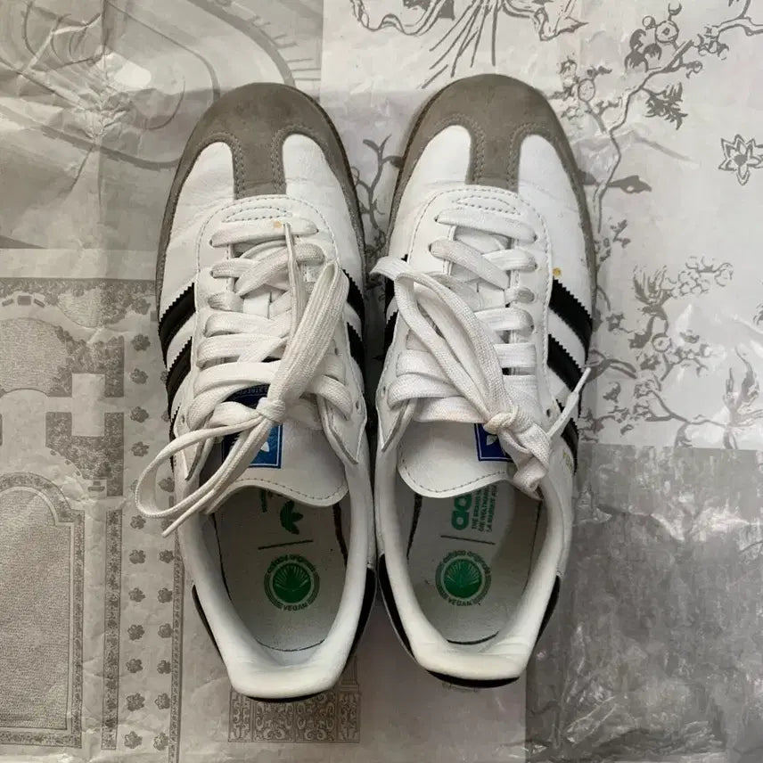 [BUNJANG] Adidas Samba Vegan White Black Sneakers / 아디다스 삼바 비건 화이트 블랙