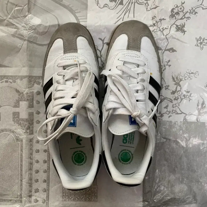 [BUNJANG] Adidas Samba Vegan White Black Sneakers / 아디다스 삼바 비건 화이트 블랙