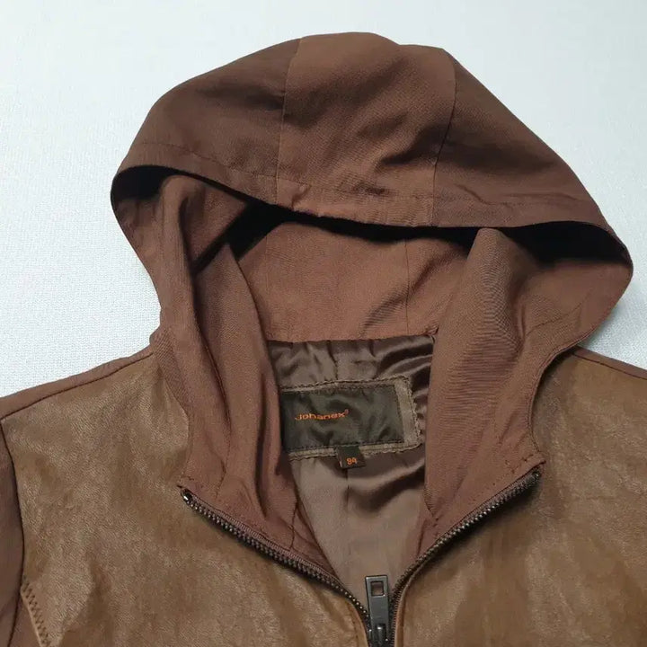 [BUNJANG] Yohanex Brown Hooded Leather Patch Jumper Women&