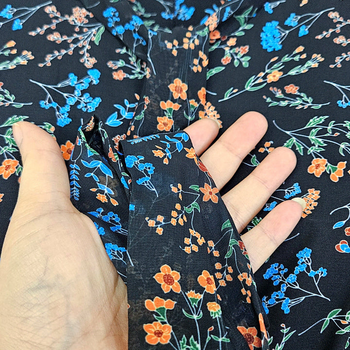 [BUNJANG] Tylen Chiffon Frill Floral Neck Ribbon Dress / 딩동 :) 티렌 쉬폰 프릴 플라워 넥리본 원피스