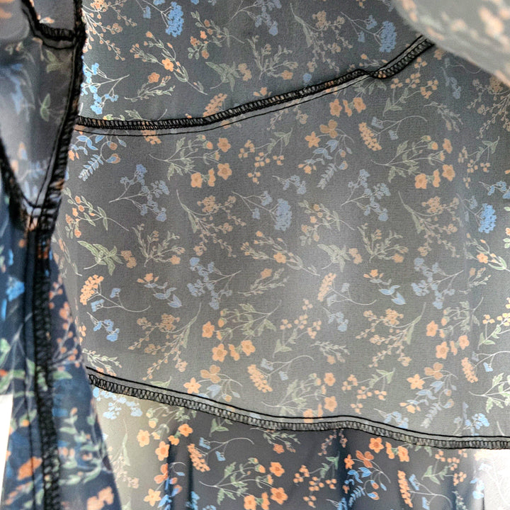 [BUNJANG] Tylen Chiffon Frill Floral Neck Ribbon Dress / 딩동 :) 티렌 쉬폰 프릴 플라워 넥리본 원피스