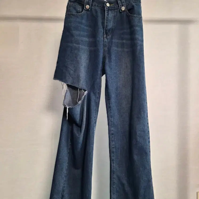 [BUNJANG] Damage Wide Denim Pants / 한번실착! 데미지 와이드 데님팬츠