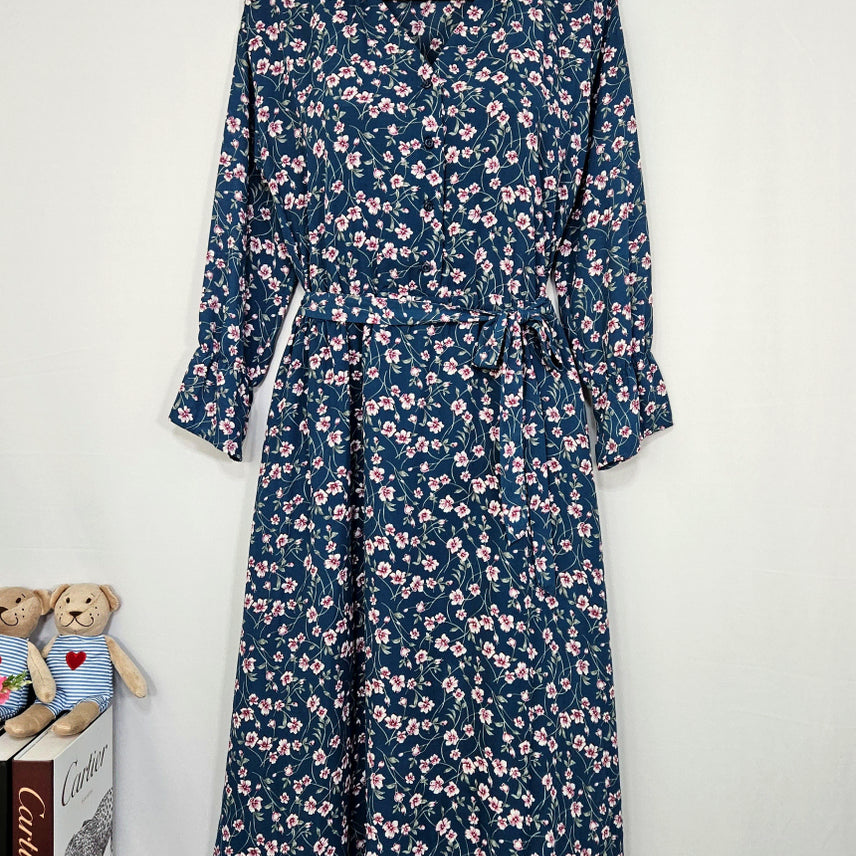 [BUNJANG] Here Dingdong V-Neck Floral Ribbon Dress / 딩동 :) 브이넥 플라워 리본원피스