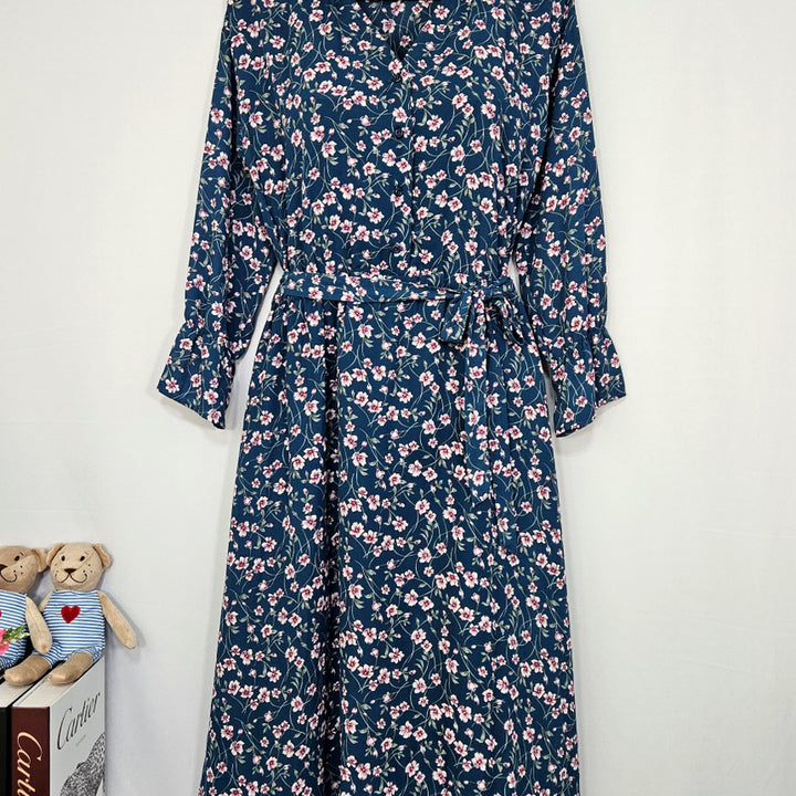 [BUNJANG] Here Dingdong V-Neck Floral Ribbon Dress / 딩동 :) 브이넥 플라워 리본원피스