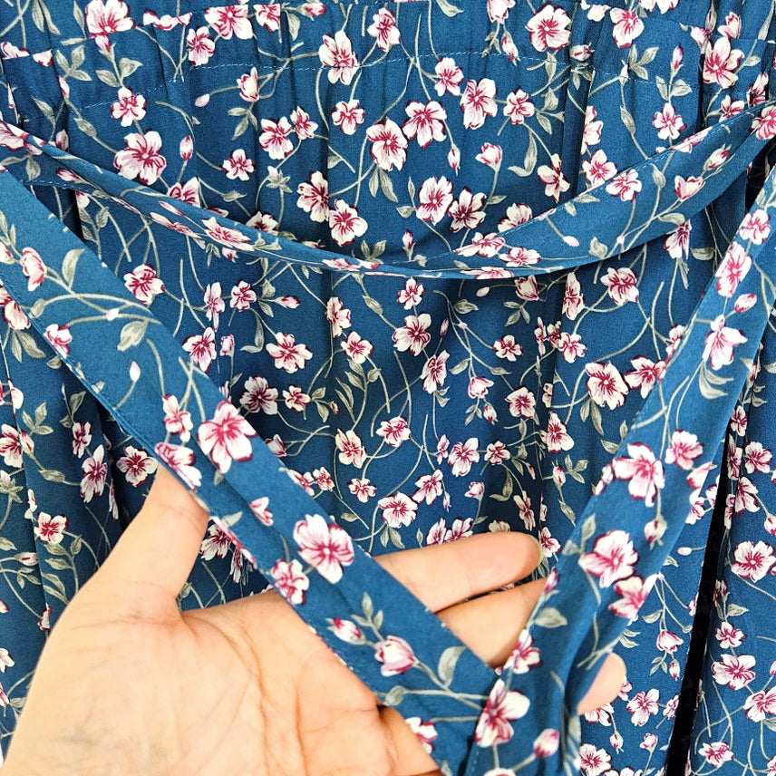 [BUNJANG] Here Dingdong V-Neck Floral Ribbon Dress / 딩동 :) 브이넥 플라워 리본원피스