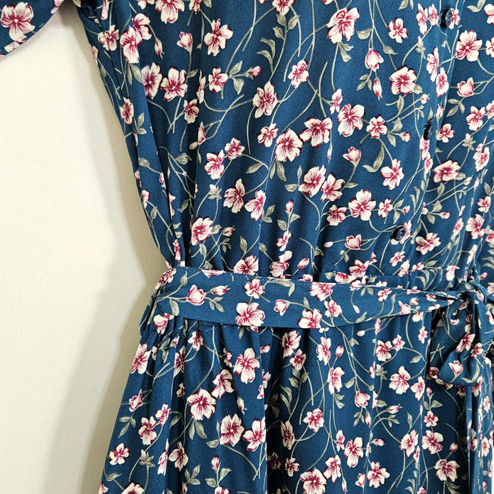 [BUNJANG] Here Dingdong V-Neck Floral Ribbon Dress / 딩동 :) 브이넥 플라워 리본원피스