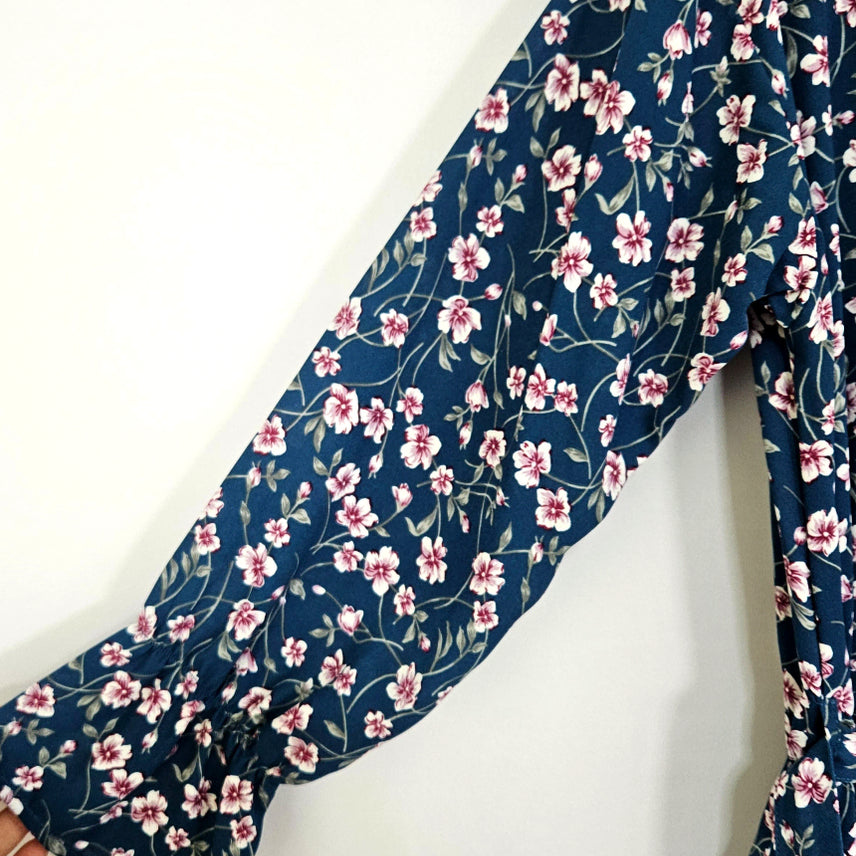 [BUNJANG] Here Dingdong V-Neck Floral Ribbon Dress / 딩동 :) 브이넥 플라워 리본원피스