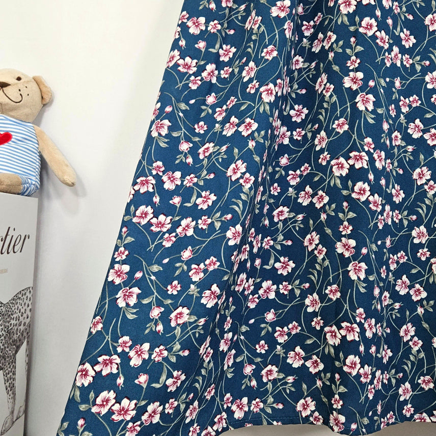 [BUNJANG] Here Dingdong V-Neck Floral Ribbon Dress / 딩동 :) 브이넥 플라워 리본원피스