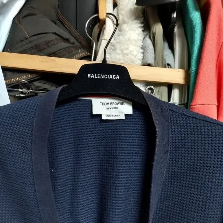 [BUNJANG] Thom Browne Navy Waffle Cotton Cardigan Size 3 / 톰브라운 네이비 와플 면 가디건 3사이즈 백화점판