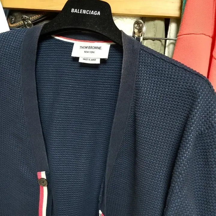 [BUNJANG] Thom Browne Navy Waffle Cotton Cardigan Size 3 / 톰브라운 네이비 와플 면 가디건 3사이즈 백화점판