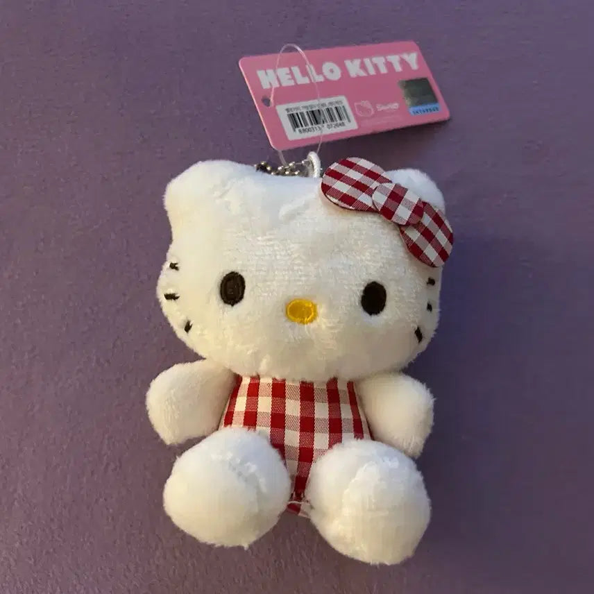 [BUNJANG] Hello Kitty Checkered Pattern Keyring / 체크무늬 헬로키티 키링