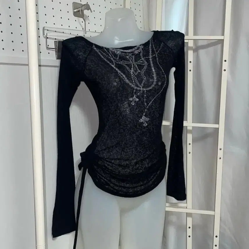 [SOLD OUT] 빈티지 레이어드 프린팅 슬리브
