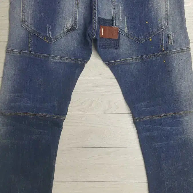 [BUNJANG] Dsquared2 Leather Patch Painting Denim Jeans 36 inch / 디스퀘어드2(사방스판) 가죽패치 페인팅대님 36인치(No.200)새상품!