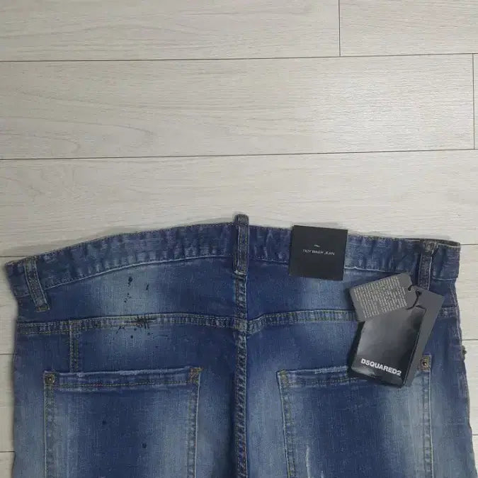 [BUNJANG] Dsquared2 Leather Patch Painting Denim Jeans 36 inch / 디스퀘어드2(사방스판) 가죽패치 페인팅대님 36인치(No.200)새상품!