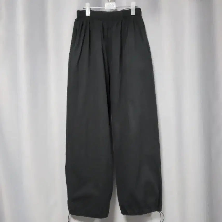 [SOLD OUT] 블랙 스트링 와이드 면 팬츠