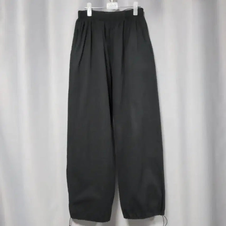 [SOLD OUT] 블랙 스트링 와이드 면 팬츠