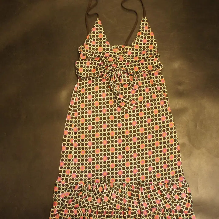 [BUNJANG] Vintage Floral Chiffon Bustier Long Dress / 1357 뷔스티에원피스 롱원피스 플라워원피스 쉬폰원피스 카라원피스