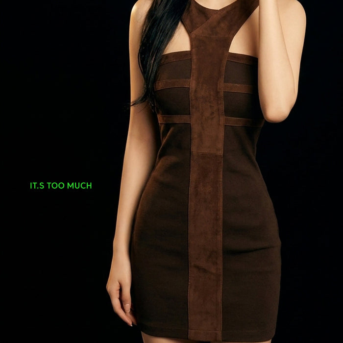 [BUNJANG] Vintage Leather Mini Slip Dress / 1363 가죽빈티지원피스 미니원피스 끈나시원피스 슬립원피스 케주얼원피스