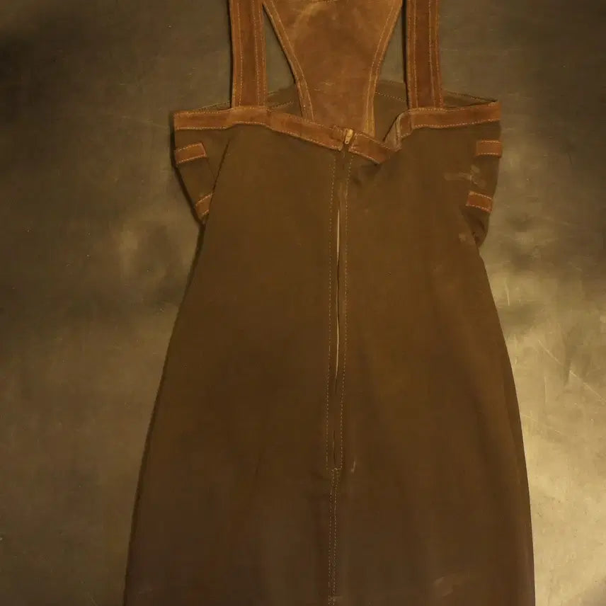 [BUNJANG] Vintage Leather Mini Slip Dress / 1363 가죽빈티지원피스 미니원피스 끈나시원피스 슬립원피스 케주얼원피스