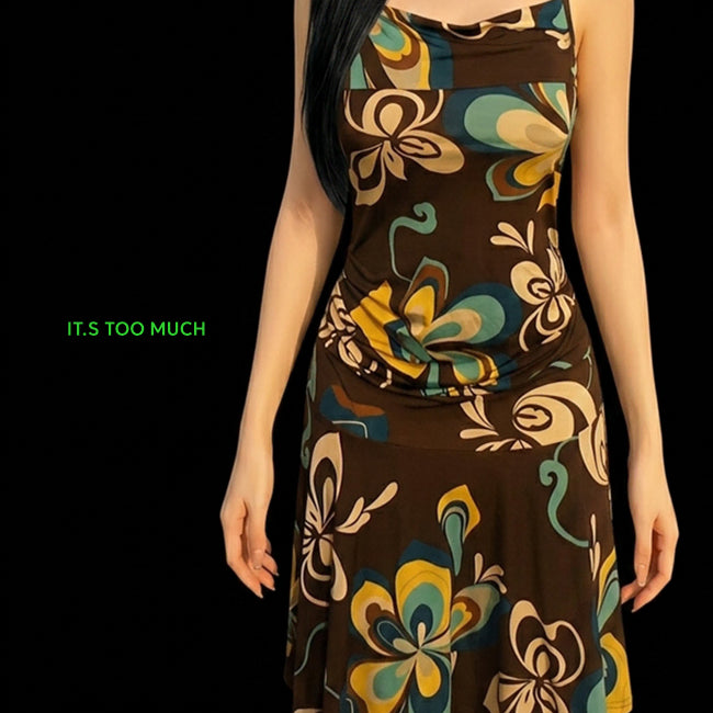 [BUNJANG] 1365 Floral Chiffon Maxi Dress / 1365 뷔스티에원피스 롱원피스 플라워원피스 쉬폰원피스 카라원피스