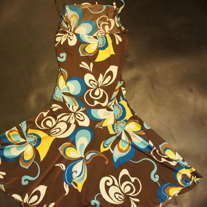[BUNJANG] 1365 Floral Chiffon Maxi Dress / 1365 뷔스티에원피스 롱원피스 플라워원피스 쉬폰원피스 카라원피스