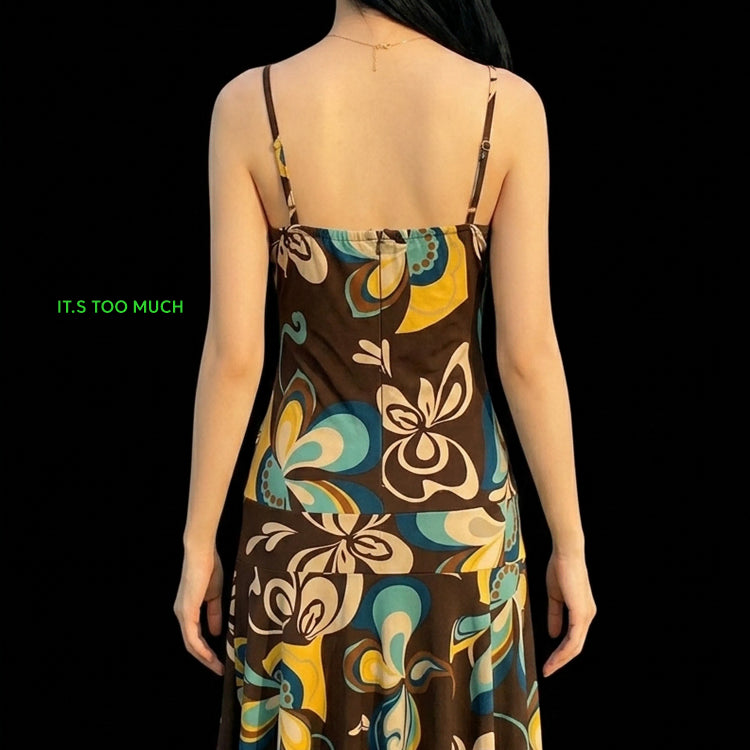 [BUNJANG] 1365 Floral Chiffon Maxi Dress / 1365 뷔스티에원피스 롱원피스 플라워원피스 쉬폰원피스 카라원피스