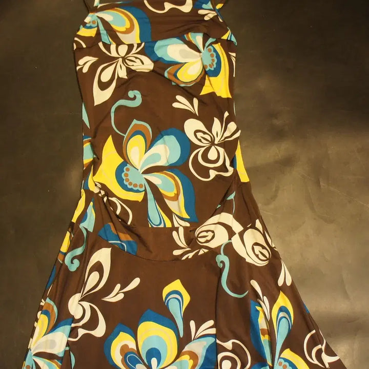 [BUNJANG] 1365 Floral Chiffon Maxi Dress / 1365 뷔스티에원피스 롱원피스 플라워원피스 쉬폰원피스 카라원피스