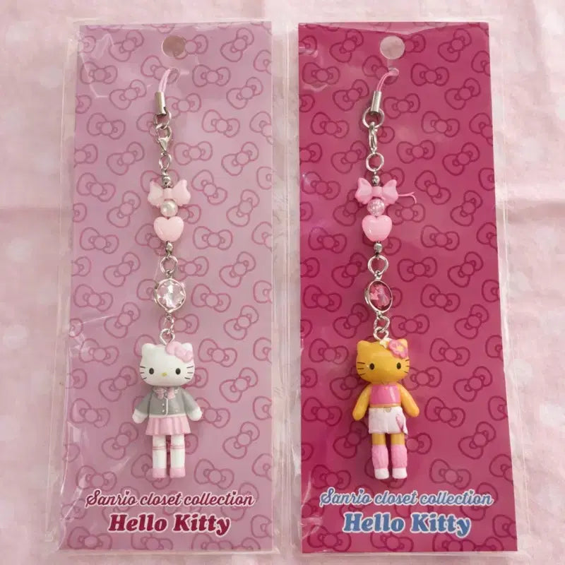 [BUNJANG] Sanrio Hello Kitty Closet Collection Long Legs Kitty Uniform Strap Keyring / 미개봉 산리오 헬로키티 클로젯 컬렉션 롱다리키티 교복 스트랩 키링