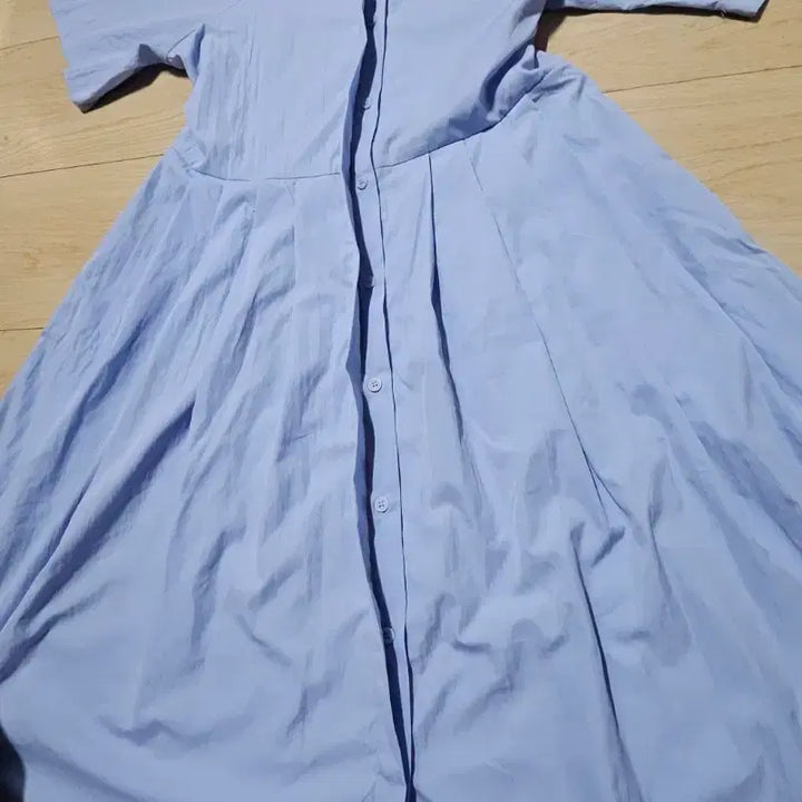 [SOLD OUT] 하늘색 플리츠 반팔 원피스